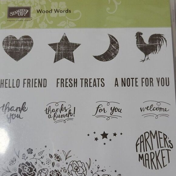 Stampin' Up WOOD WORDS Rubber Stamps - Picture 5 of 12